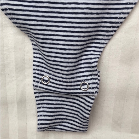 SOLD Garage White/Blue Striped Bodysuit - Picture 4 of 5